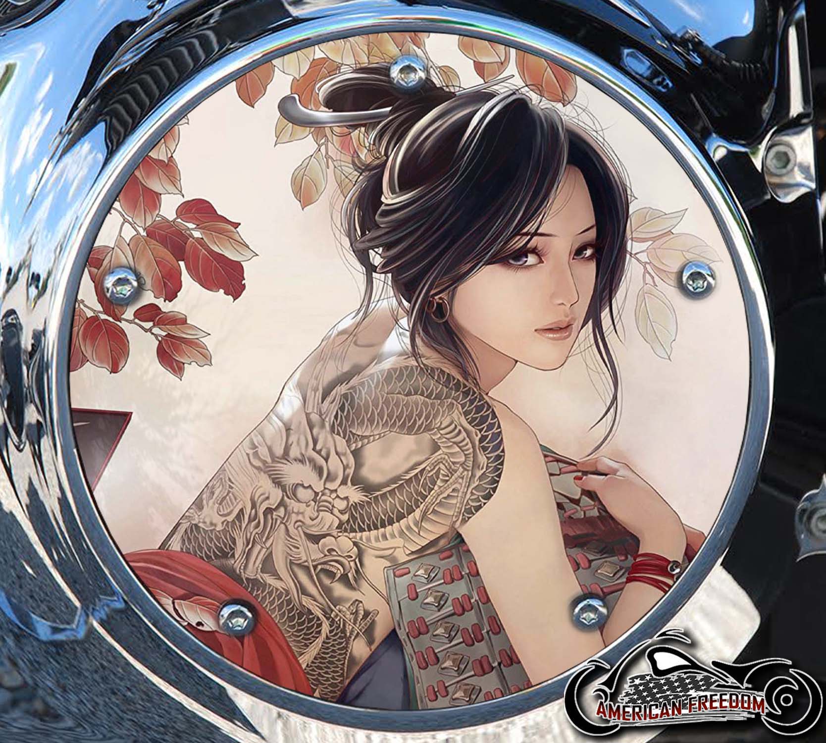 Custom Derby Cover - Dragon Tattoo Girl